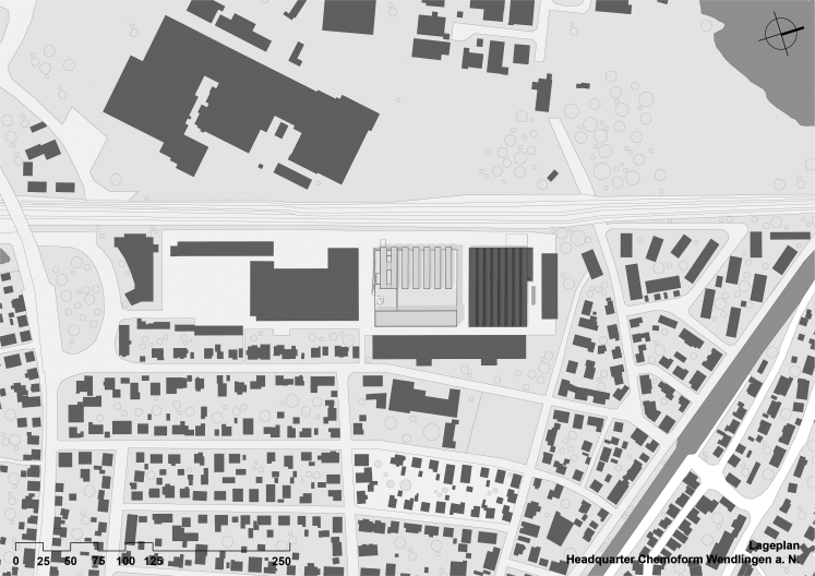 Headquarter Chemoform, Lageplan, M 1:2500