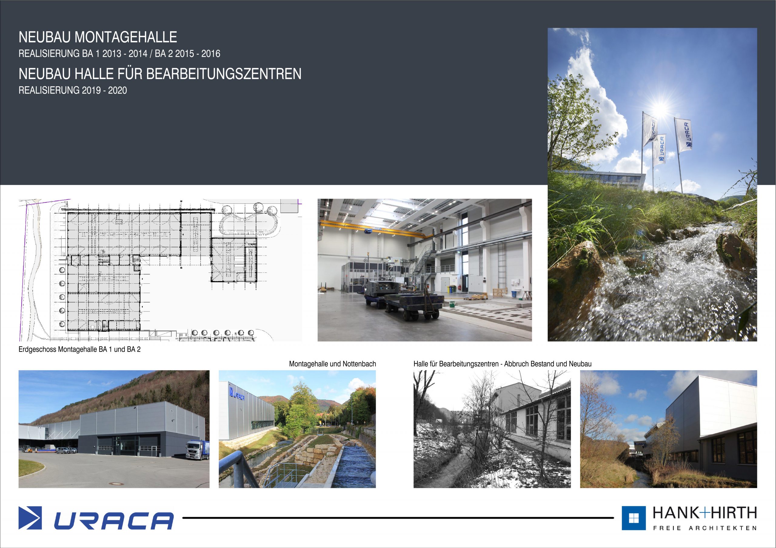 URACA Bilder Neubau Montagehalle und Halle für Bearbeitungszentren