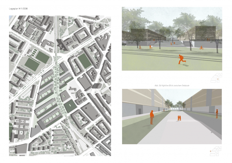 Lageplan 1:500 Quartier und Schaubilder