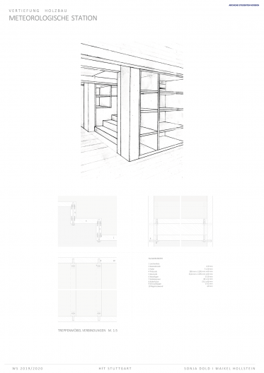 Treppenmöbeldetails, konstruktive Verbindungen