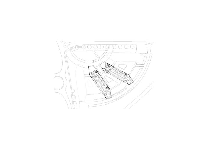 Grundriss Obergeschoss des Neubaus einer Konzernzentrale in Titisee-Neustadt