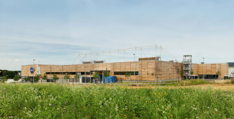 Außenperspektive des Neubau des Produktionsstandorts für BRITA in Bad Camberg